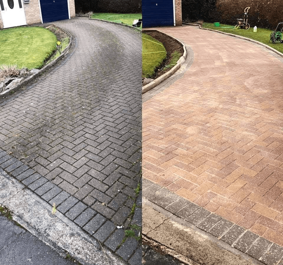 Before and after: Driveway Pressure Washing