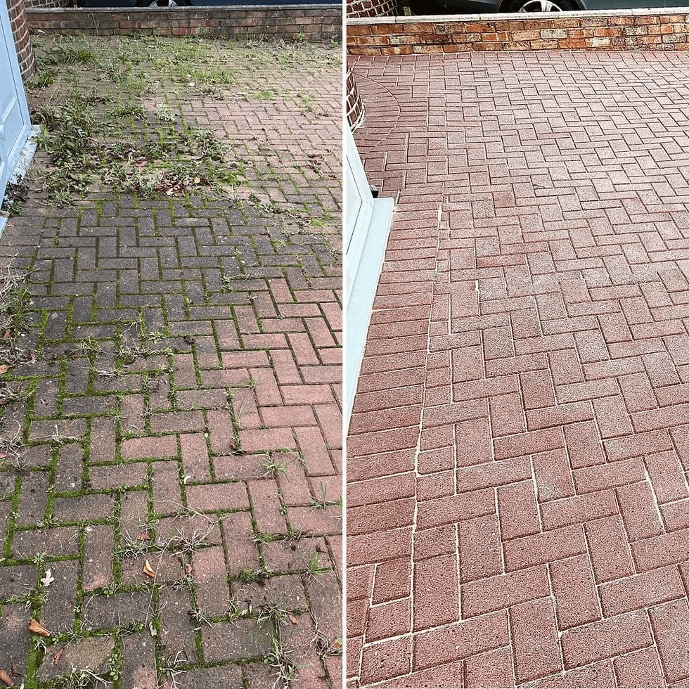 Before and after: Patio Pressure Washing