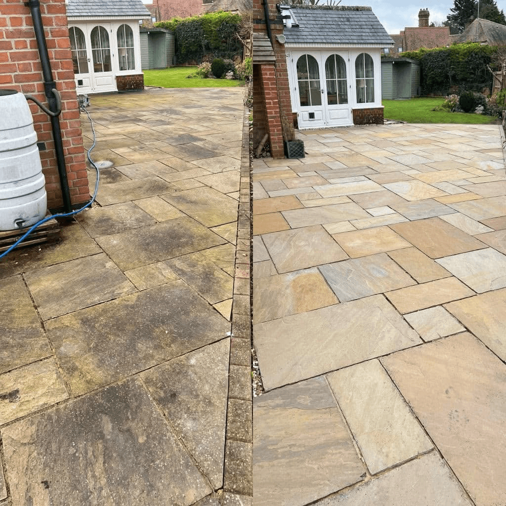 Before and after: Stone Patio Cleaning