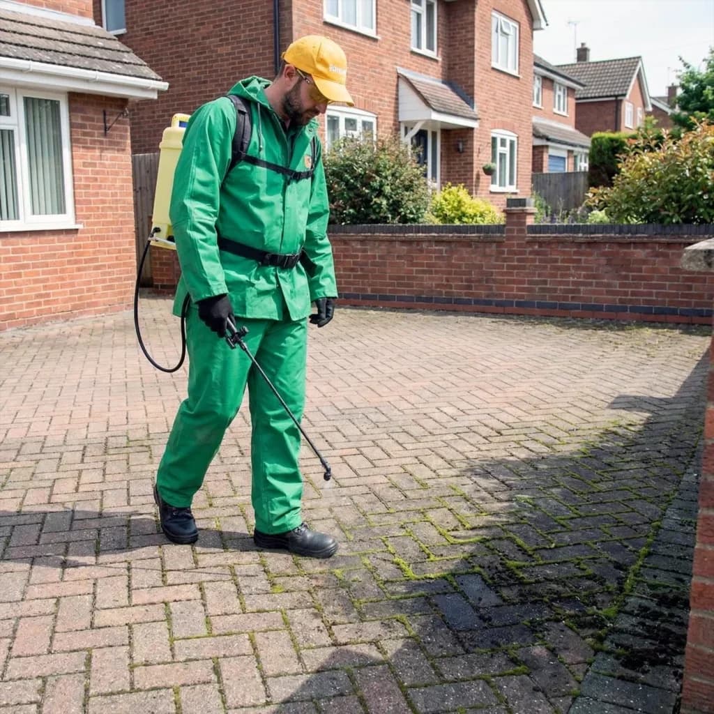Patio pressure washing result