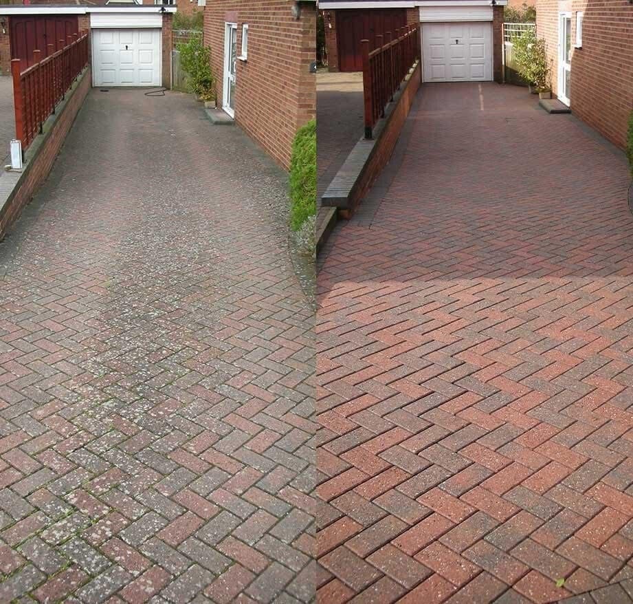 Driveway cleaning result